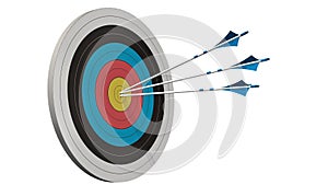 Target with arrows - Target with three bow arrows in the middle of the target isolated on white