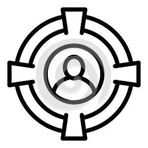 Target attack icon outline vector. Internet account