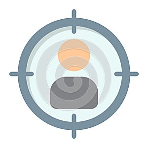Target audience flat icon, seo and development