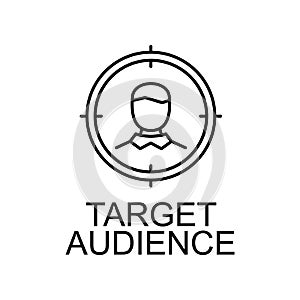 target audience line icon. Element of seo and web optimization icon with name for mobile concept and web apps. Thin line target