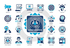 Target Audience solid icon set