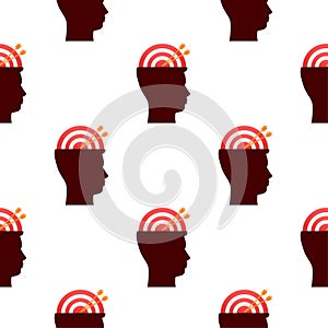 Target brain profile for medical design pattern. Vector illustration. Business strategy. Vector icon.