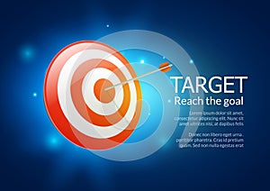 Target business illustration vector aim backgorund. Business goal performance arrow target success