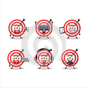 Target cartoon character are playing games with various cute emoticons