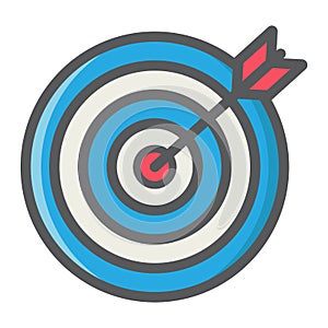 Target colorful line icon, business and dartboard