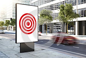 target concept poster on the city