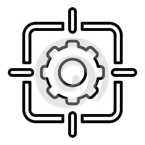 Target core values icon outline vector. Value purpose