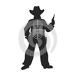 Target cowboy vector icon.Black vector icon isolated on white background target cowboy