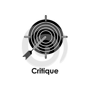 target, critique icon. Element of business icon for mobile concept and web apps. Detailed target, critique icon can be used for