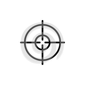 Target, Crosshair, Geo Positioning GPS. Flat Vector Icon illustration. Simple black symbol on white background. Target, Crosshair
