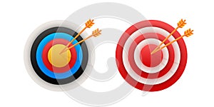 Target customer with an arrow flat icon concept market goal vector picture image. Concept target market, audience, group