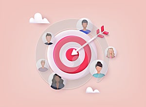 Target customer concept. Customer attraction campaign