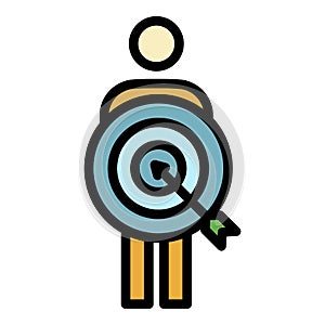 Target customer icon color outline vector