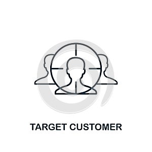 Target Customer icon. Line style element from business strategy collection. Thin Target Customer icon for web design, software and