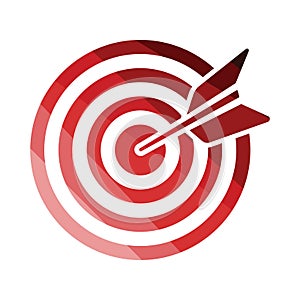 Target with dart in bulleye icon