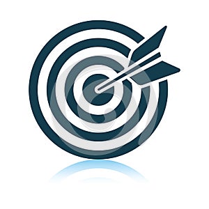 Target with dart in bulleye icon photo