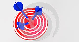 target with a dart in the center. Concept of objective attainment