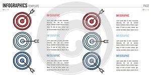 Target, dart or dartboard doodle linear infographic for business presentation