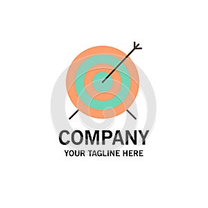 Target, Dart, Goal, Focus Business Logo Template. Flat Color