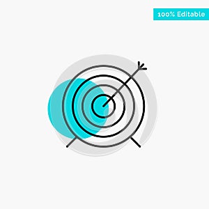 Target, Dart, Goal, Focus turquoise highlight circle point Vector icon