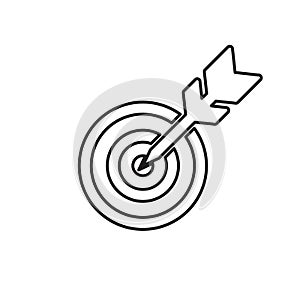 Target dart icon with line style