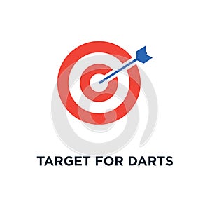 target for darts icon. darts board concept symbol design, the arrow hit the target, aim, achieve the goal, accurate hit, mission