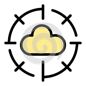 Target data cloud icon vector flat