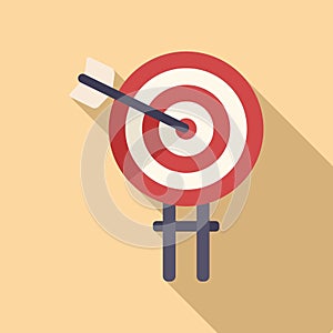 Target goal icon flat vector. People business