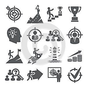 Target and Goal Icons on white background