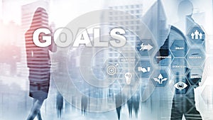 Target Goals Expectations Achievement Graphic Concept. Business development to success and growing growth.