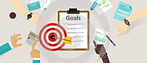 Target goals vector icon success business strategy concept team work photo