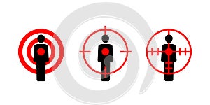 Target group - human silhouette in target or aim