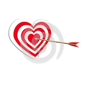 Target heart icon art web. Amorousness concept