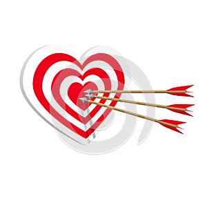 Target heart icon art web. Amorousness concept