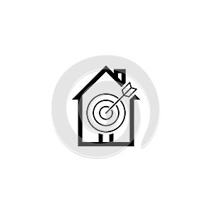 Target house icon isolated on white background