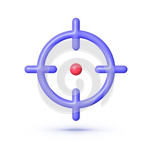 Target icon 3d for marketing advertising design. Sniper aiming icon. Reticle. Vector illustration