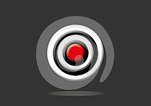 Target icon or dartboard on dark background. goal and success concept.
