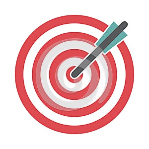 Target icon in a flat design on a white background