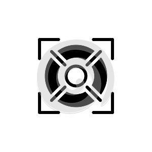Black solid icon for Target, goal and aim