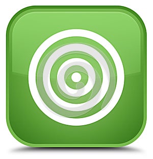 Target icon special soft green square button