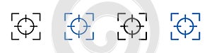 Target icon linear graphics set vector in black