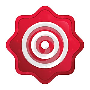 Target icon misty rose red starburst sticker button