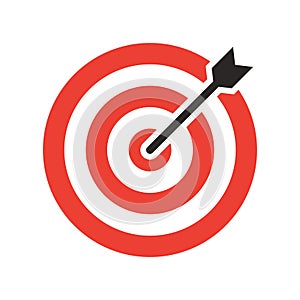 Target icon, modern minimal flat design style. Darts vector illustration