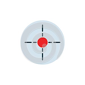 Target Icon Red Bullseye on Light Blue Circle