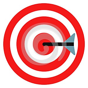 Target icon. Round red striped aim board