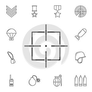 Target icon, sight sniper symbol line icon .Element of popular army icon. Premium quality graphic design. Signs, symbols collecti