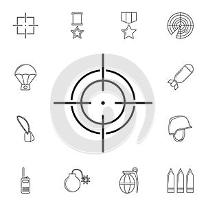 Target icon, sight sniper symbol line icon.Element of popular army icon. Premium quality graphic design. Signs, symbols collectio
