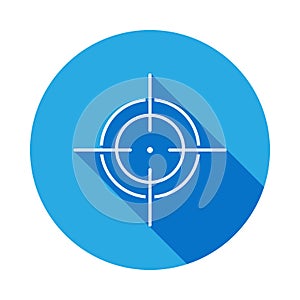 Target icon, sight sniper symbol line icon with long shadow. Element of military illustration. Signs and symbols outline icon for