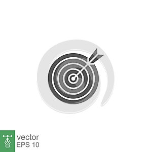 Target icon solid silhouette. Mission target symbol