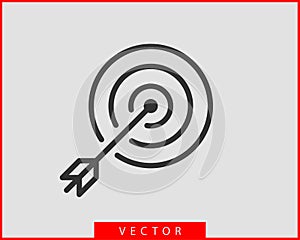 Target icon vector. Darts board with arrow isolated